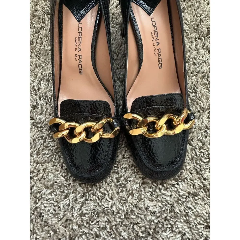 LORENA PAGGI HEEL CHAIN LOAFER Desert shoes Size 38 USA Size 7.5
